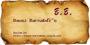 Bausz Barnabás névjegykártya